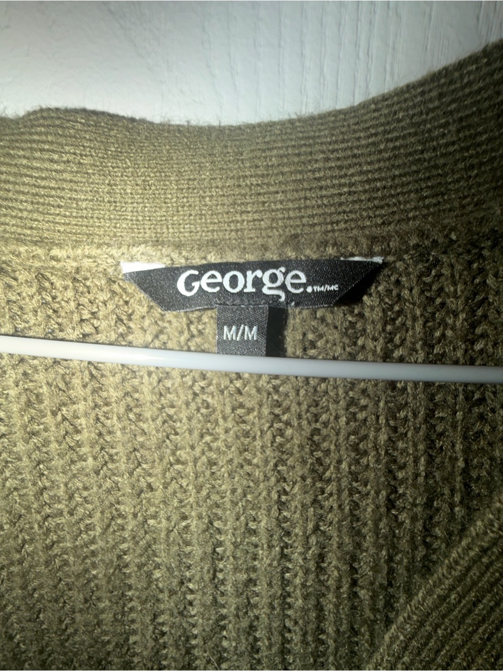 George Olive Ribbed Crewneck Sweater